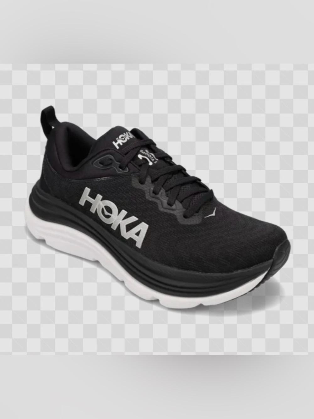 Hoka Women’s Gaviota 5 Black and White Cushion Running Shoe